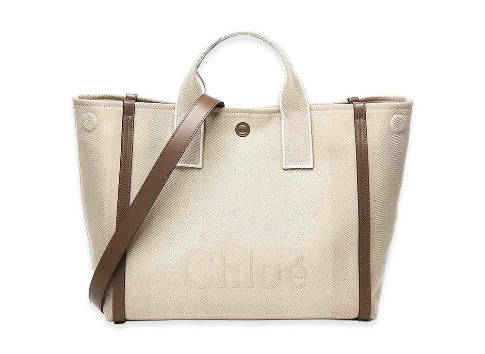 Chloe Women's Canvas Chloa Carry Shopping Bag "Beige"