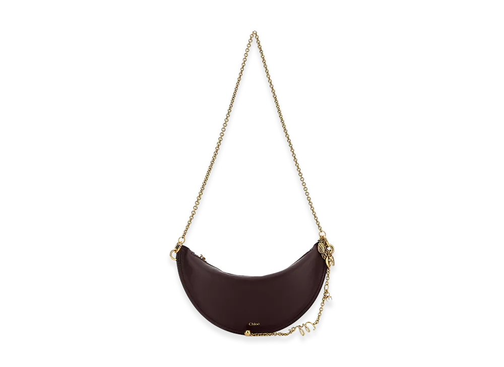 Chloe Women's Leather Mini Halfmoon Shoulder Bag "Purple"