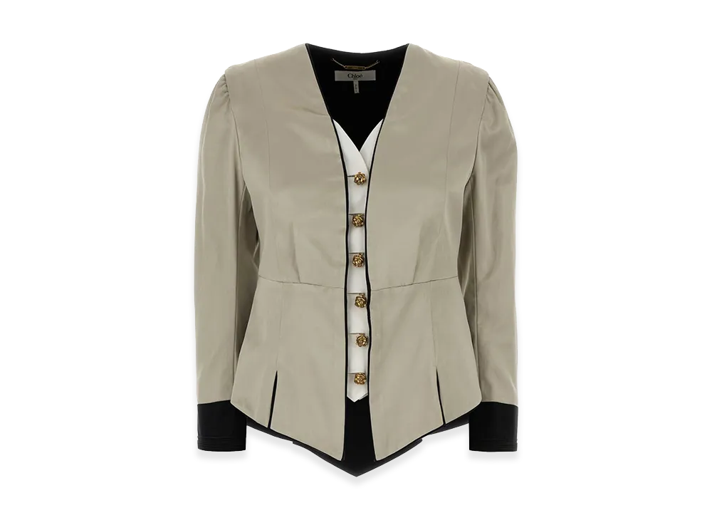 Chloe Women's Satin Blazer "Light Grey"