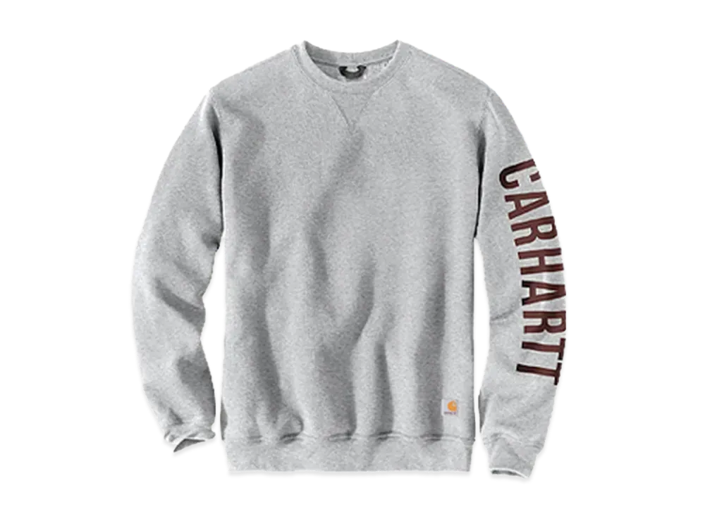 Carhartt Midweight Crew Neck Logo Sleeve Graphic Sweatshirt "Heather Gray"