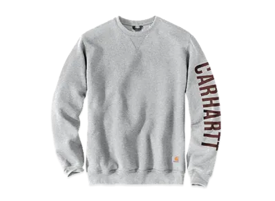 Carhartt Midweight Crew Neck Logo Sleeve Graphic Sweatshirt "Heather Gray"