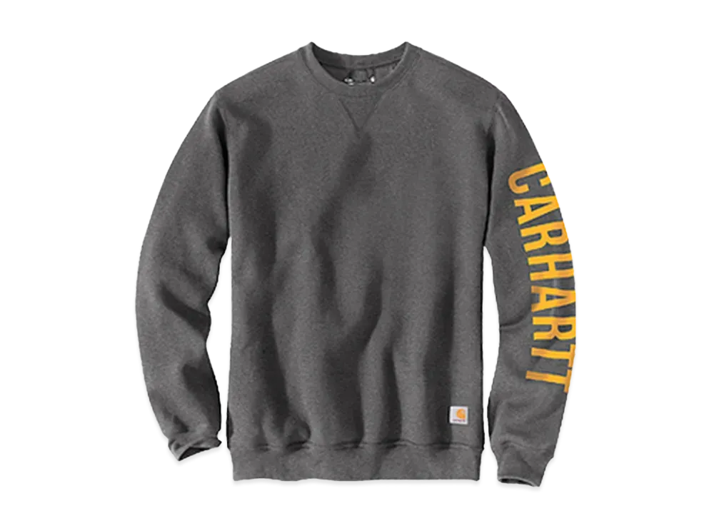 Carhartt Midweight Crew Neck Logo Sleeve Graphic Sweatshirt "Carbon Heather"