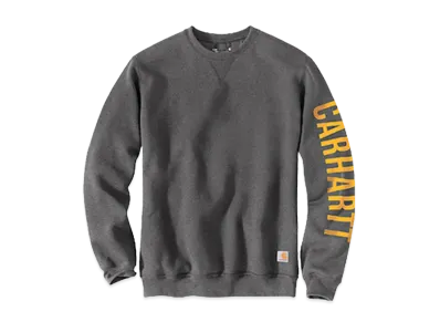 Carhartt Midweight Crew Neck Logo Sleeve Graphic Sweatshirt "Carbon Heather"