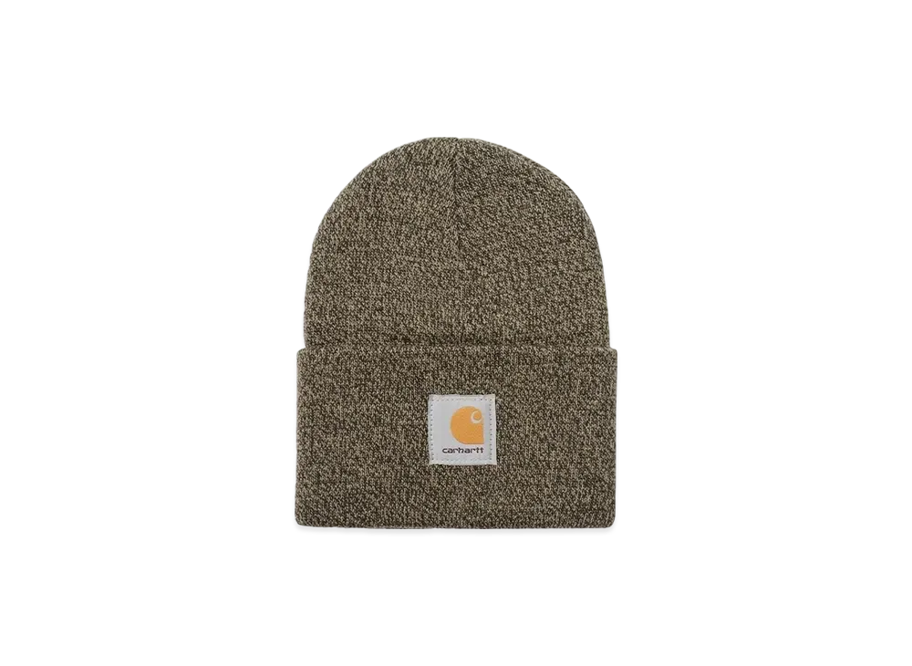 Carhartt Knit Cuffed Beanie Watch Cap C Logo "Dark Brown/Sand Stone"