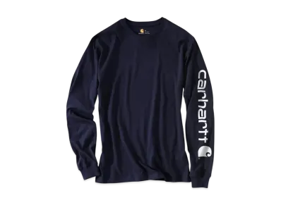 Carhartt Long Sleeve Graphic Logo T-Shirt "Navy"