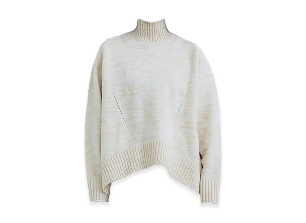 CINOH Women's Wool Oversize Hi Neck Knit "Ecru"