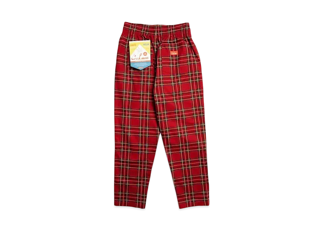 COOKMAN Chef Pants Tartan Check "Red"