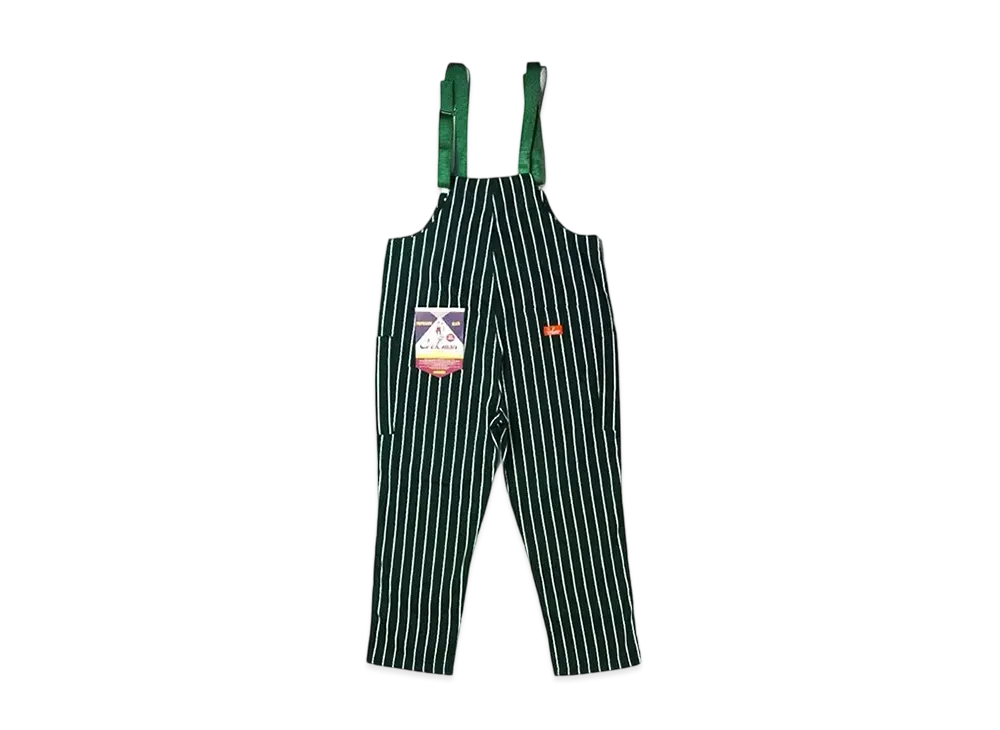COOKMAN Fisherman's Bib Overall "Stripe/Dark Green"