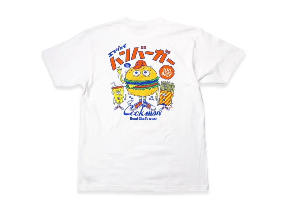 COOKMAN Short Sleeve T-Shirt TM Paint Enjoy Burger "White"