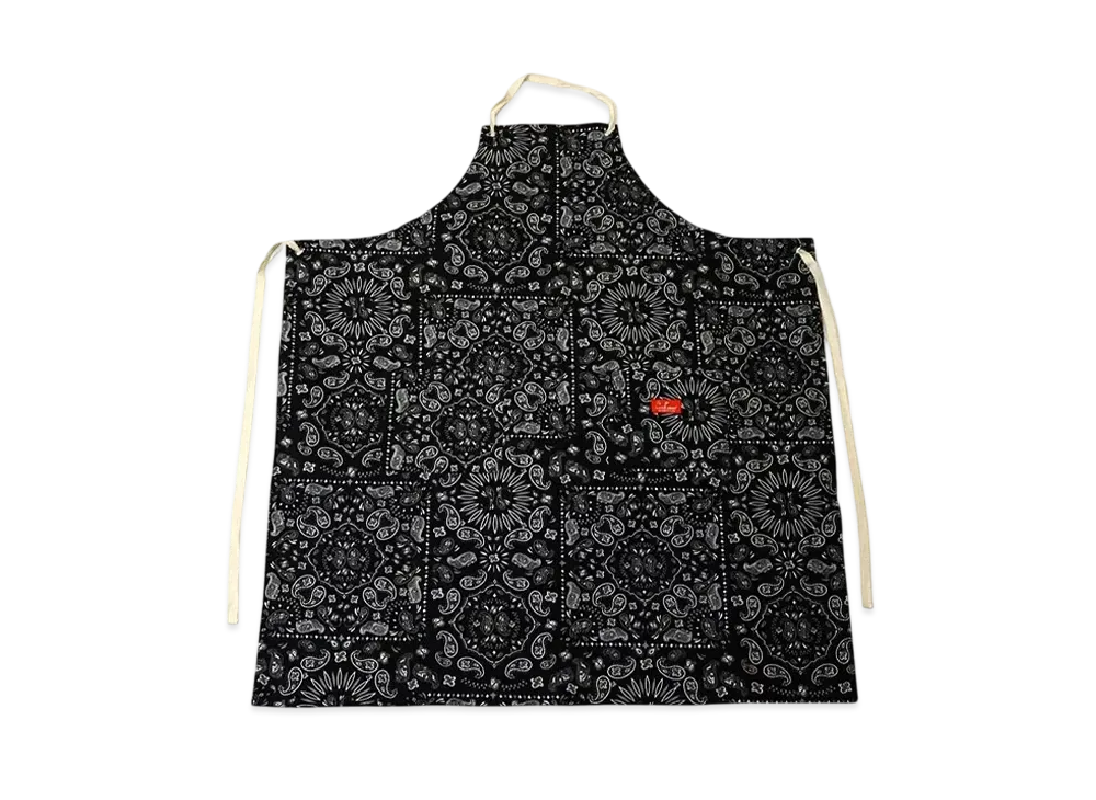 COOKMAN Long Apron Paisely "Black/Paisley"