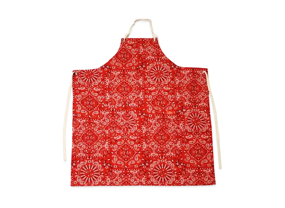 COOKMAN Long Apron Paisely "Red/Paisley"