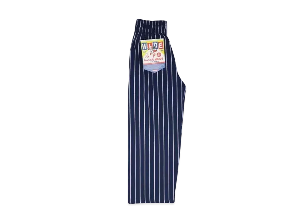 COOKMAN Wide Chef Pants "Stripe/Navy"