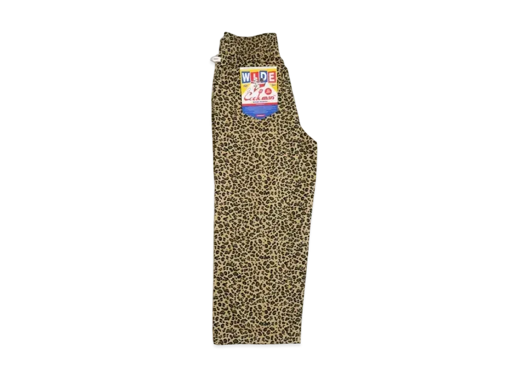 COOKMAN Wide Chef Pants "Leopard/Beige"