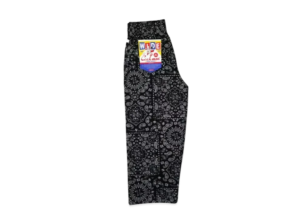 COOKMAN Wide Chef Pants "Paisley/Black"