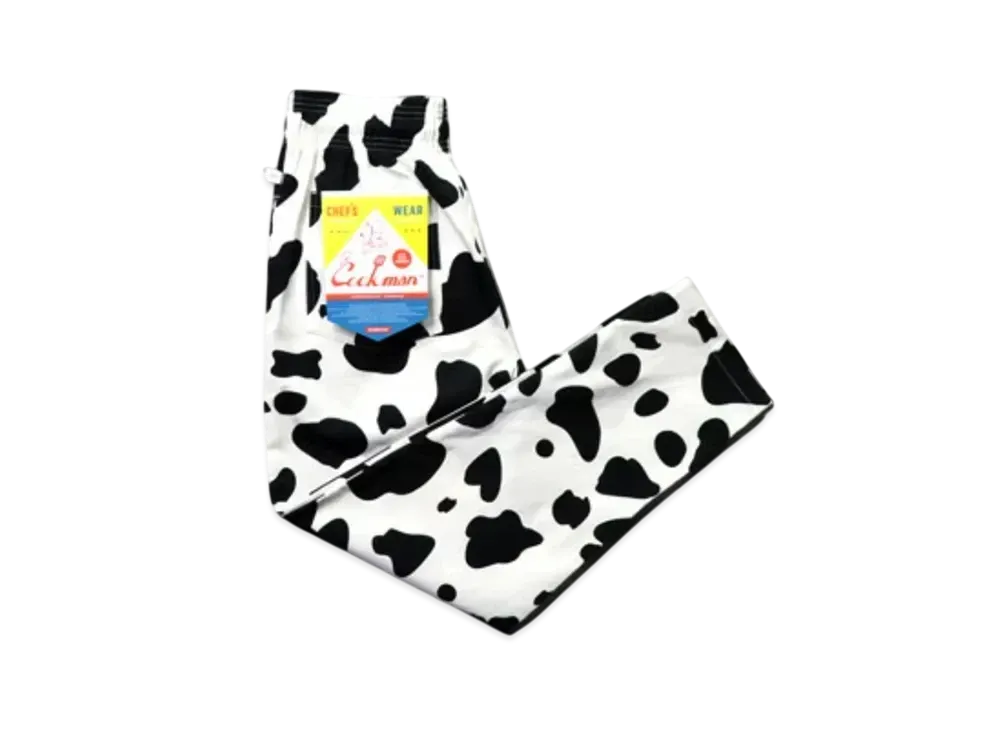 COOKMAN Chef Pants animal "Cow/White"