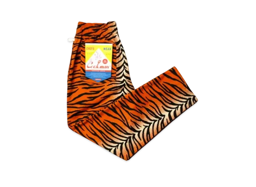 COOKMAN Chef Pants animal "Tiger/Orange"