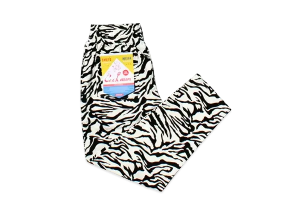 COOKMAN Chef Pants animal "Zebra/White"