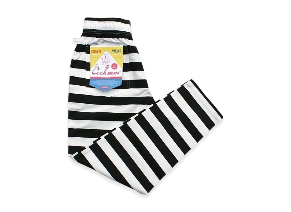 COOKMAN Chef Pants "Border/Black"