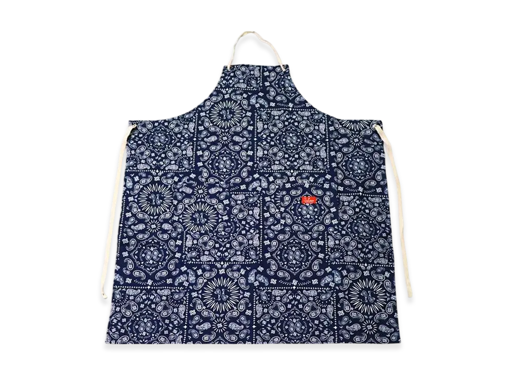 COOKMAN Long Apron "Navy/Paisley"