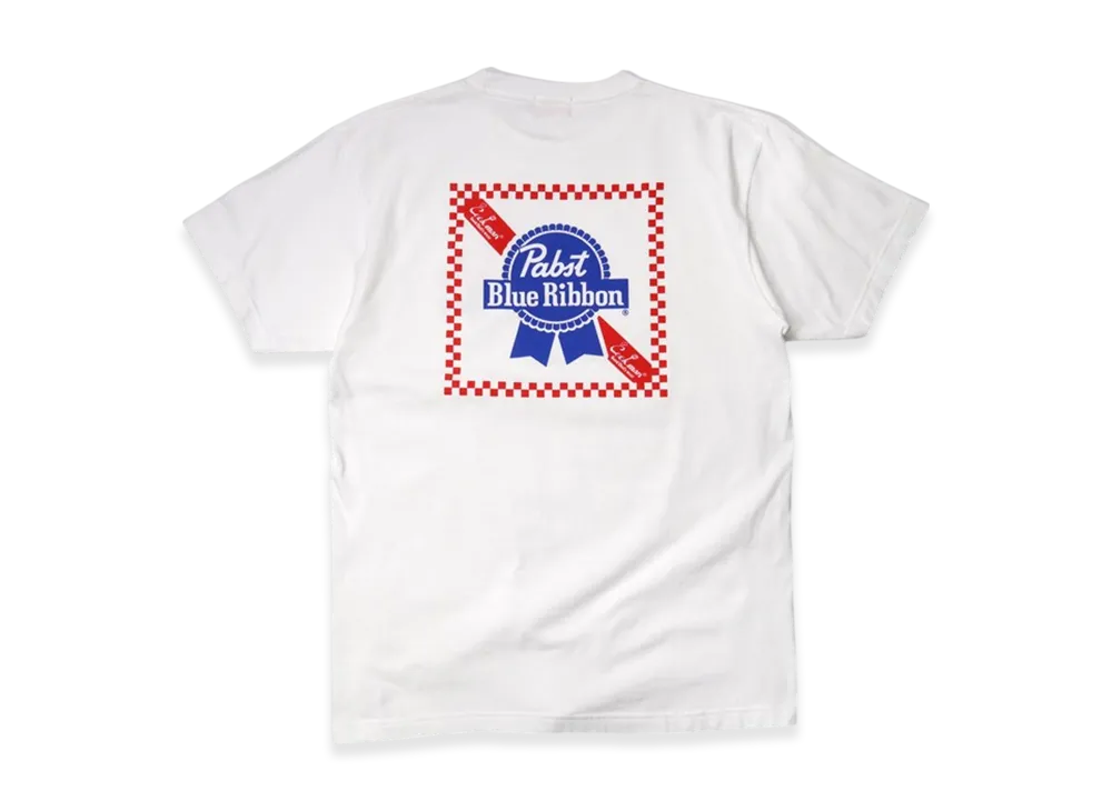 COOKMAN Pabst Blue Ribbon Checker Short Sleeve T-Shirt "White"