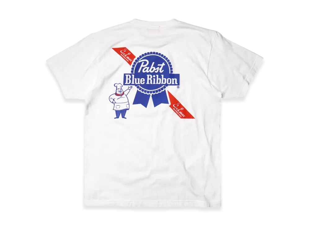 COOKMAN Pabst Blue Ribbon Chef Short Sleeve T-Shirt "White"