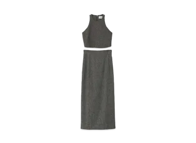 CLANE x Suzu Hirose 3WAY American Sleeve Bustier Straight Skirt Set "Black Mix"