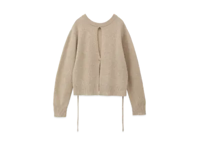 CLANE x Suzu Hirose W Face Center Slit Knit Tops "Beige"