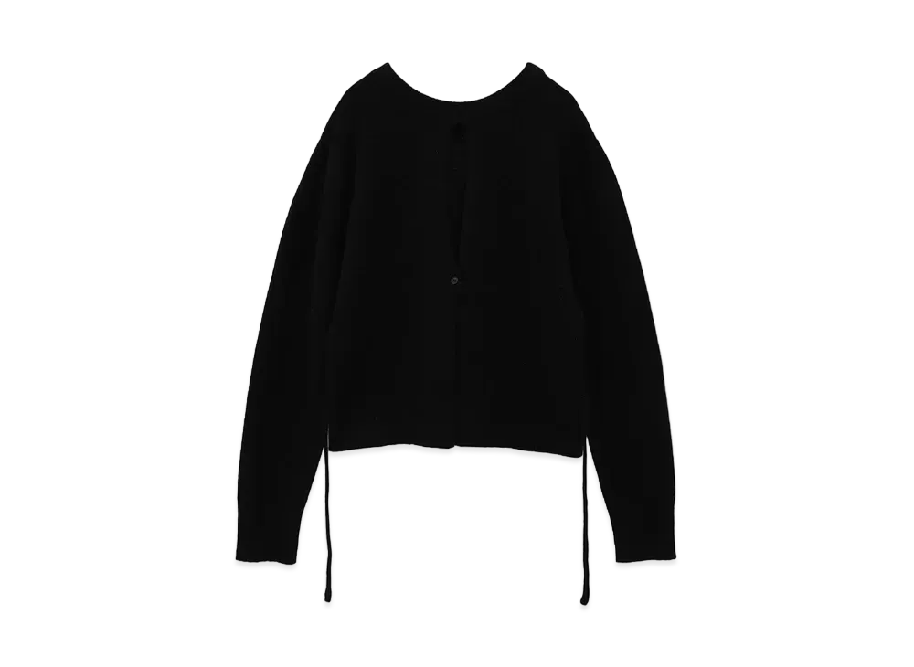 CLANE x Suzu Hirose W Face Center Slit Knit Tops "Black"