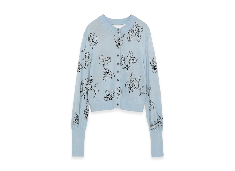 CLANE x Minami Tanaka Thin Flower W Face Cardigan "Sax"