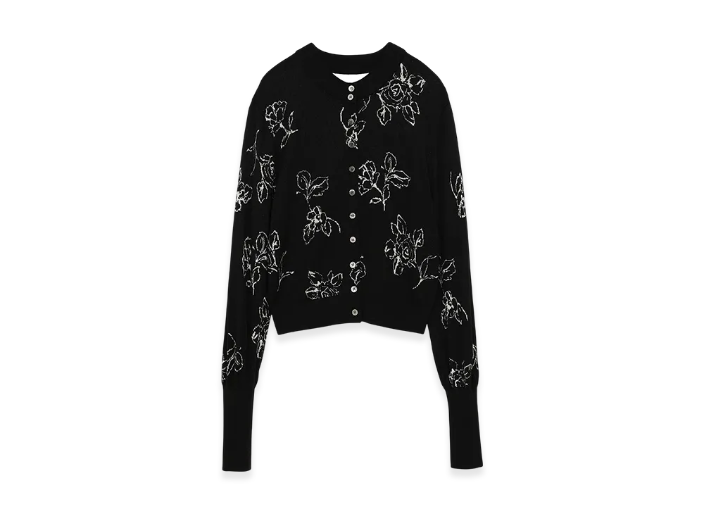 CLANE x Minami Tanaka Thin Flower W Face Cardigan "Black"