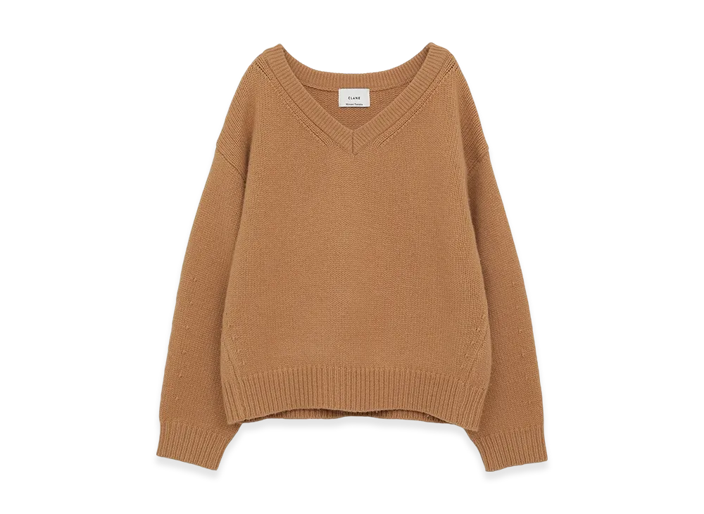 CLANE x Minami Tanaka V Neck Knit Tops "Beige"
