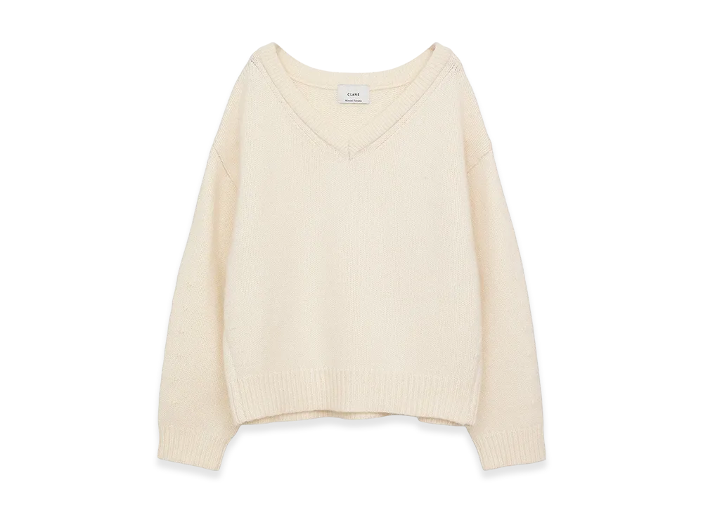 CLANE x Minami Tanaka V Neck Knit Tops "White"
