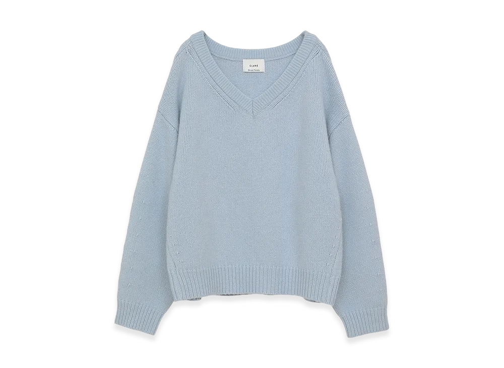 CLANE x Minami Tanaka V Neck Knit Tops "Sax"