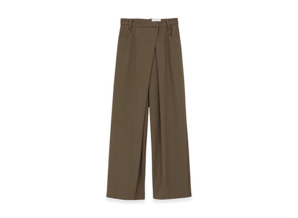 CLANE x Minami Tanaka Tuck Herringbone Slacks "Beige"