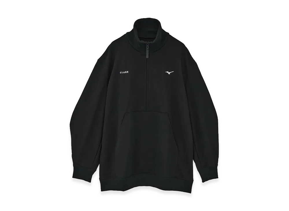 CLANE x Mizuno Polyspan Half Zip Sweatshirt "Black"