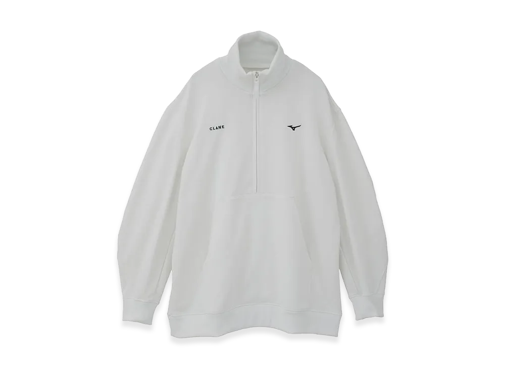 CLANE x Mizuno Polyspan Half Zip Sweatshirt "White"