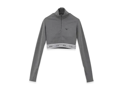 CLANE x Mizuno Half Zip Long Sleeve Tops "Gray"