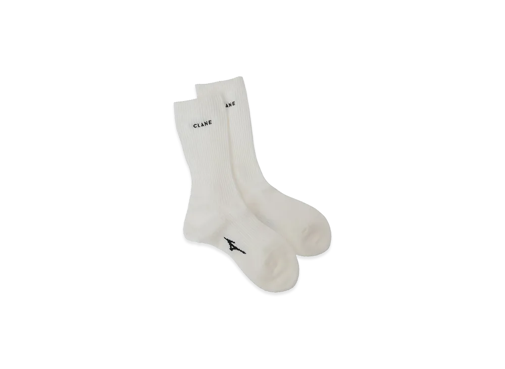 CLANE x Mizuno Logo Socks "White"