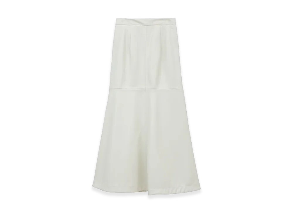 CLANE Women's Vegan Leather Long Skirt "Ivory"