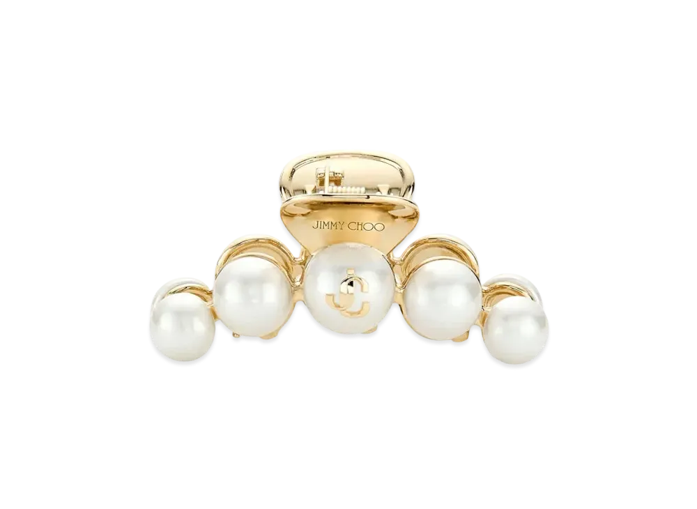 Jimmy Choo Claw Hair Clip Pearl "White/Gold"
