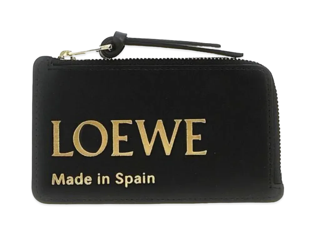LOEWE Embossed Loebe Coin Card Holder Shinina Pakaf "Black"