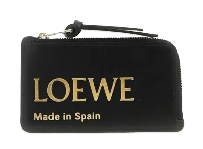 LOEWE Embossed Loebe Coin Card Holder Shinina Pakaf "Black"