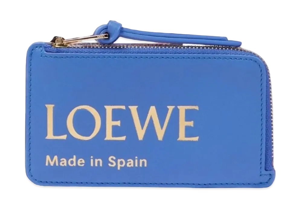 LOEWE Embossed Loebe Coin Card Holder Shinina Pakaf "Seaside Blue"