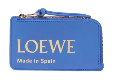 LOEWE Embossed Loebe Coin Card Holder Shinina Pakaf "Seaside Blue"