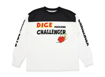 CHALLENGER x Dice Magazine / L/S Dry Dice Tee "White/Black"