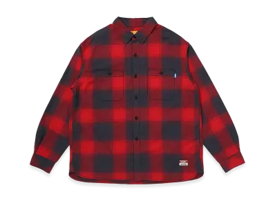 CHALLENGER L/S Shadow Check Shirt "Red"