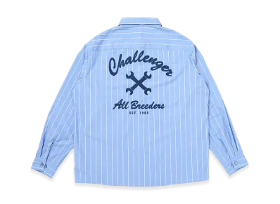 CHALLENGER L/S Stripe Mechanic Shirt "Light Blue"