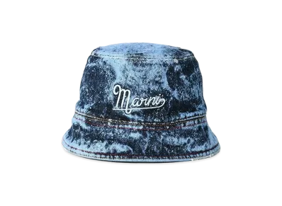 MARNI Women's Marble Dye Bucket Hat "Blue Denim"