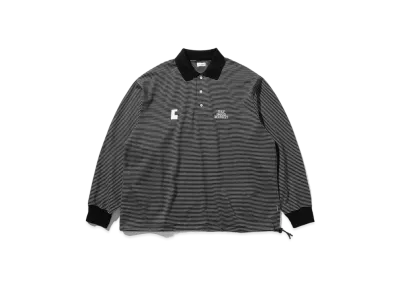 CLESSTE Striped Massive L/S Polo Shirt With Drawstrings For Yes Good Market "Black White"