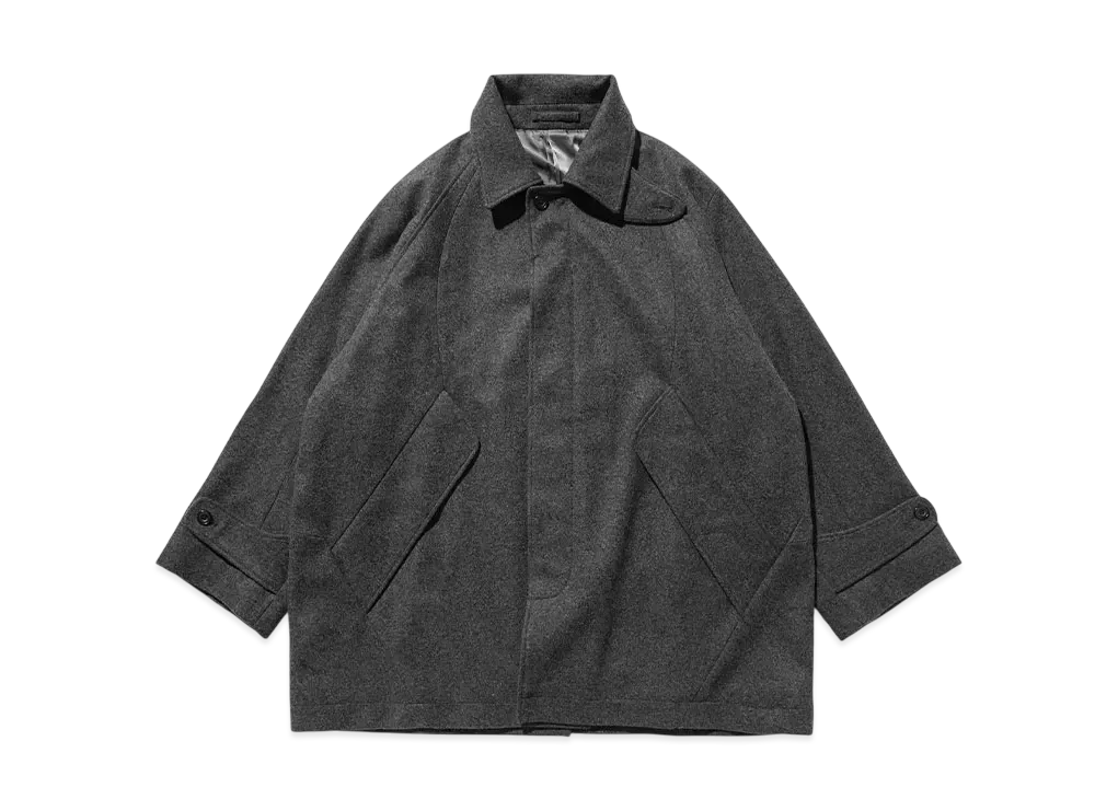 CLESSTE Wool Melton Balmacaan Half Coat CLESSTE Wool Melton Balmacaan Half Coat